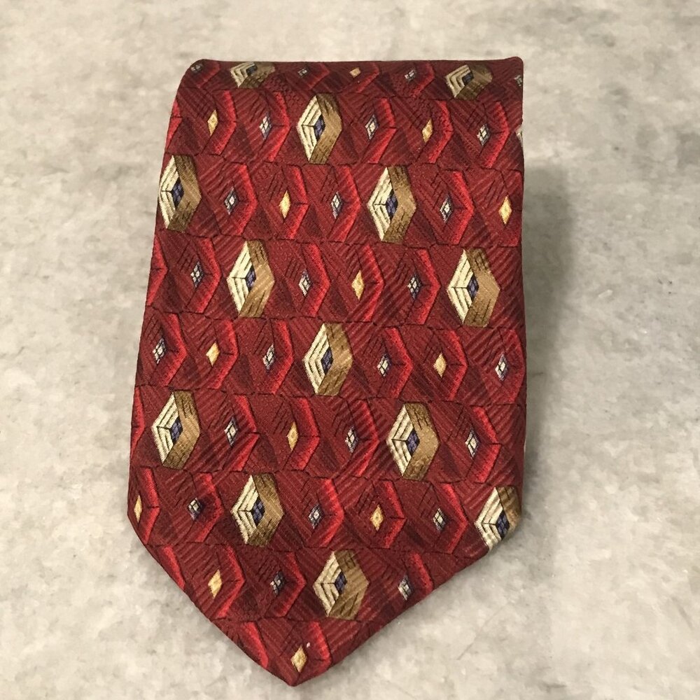 Robert Talbott Studio Tie Mens Silk Geometric Hand Sewn Made in USA Preppy Luxe